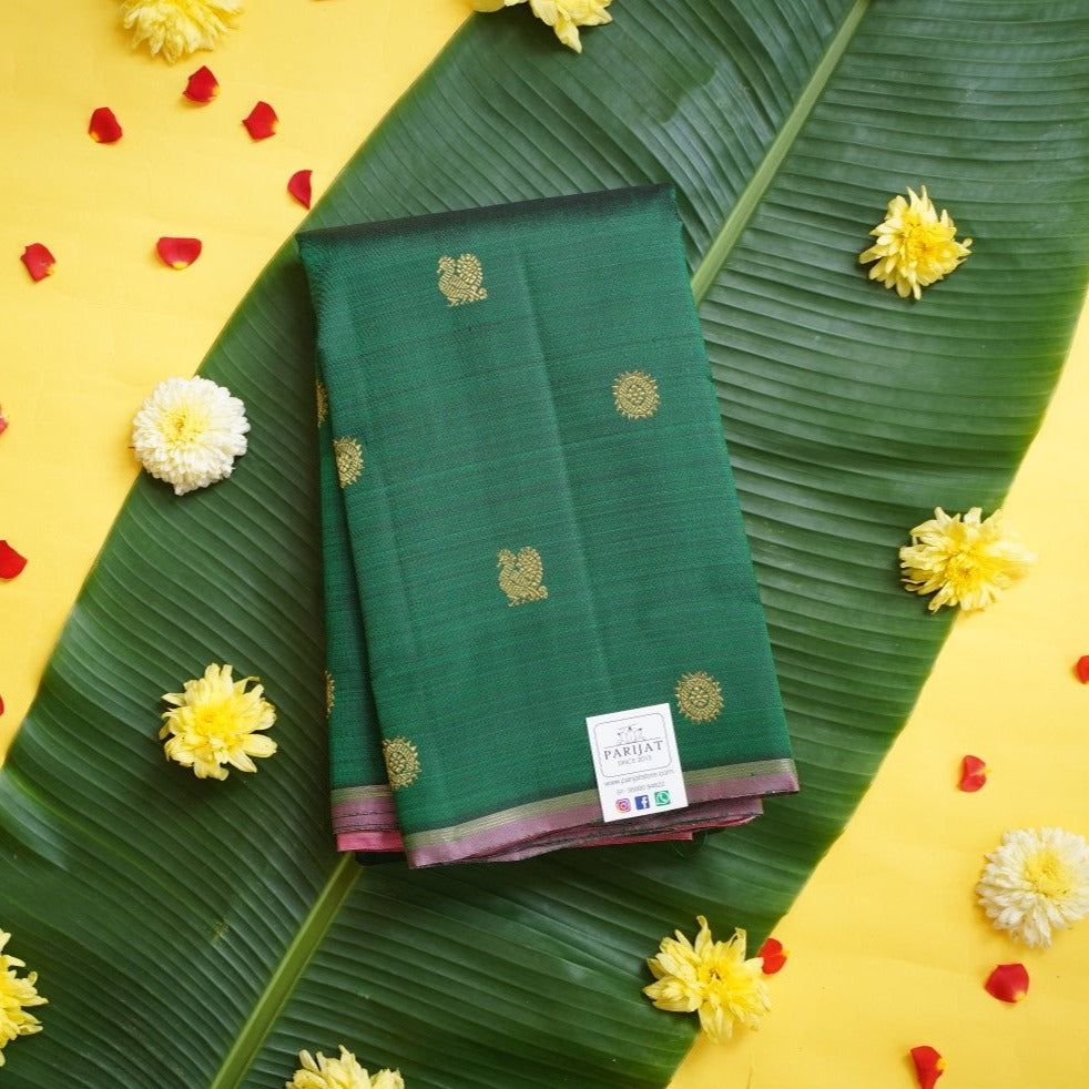 Green Pure Kanchi Silk Saree PC10351