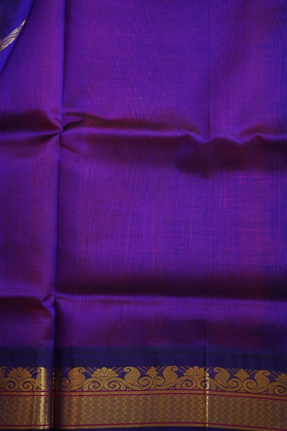 Shocking Pink Kanchi Silk Cotton Saree With Zari Border PC11701