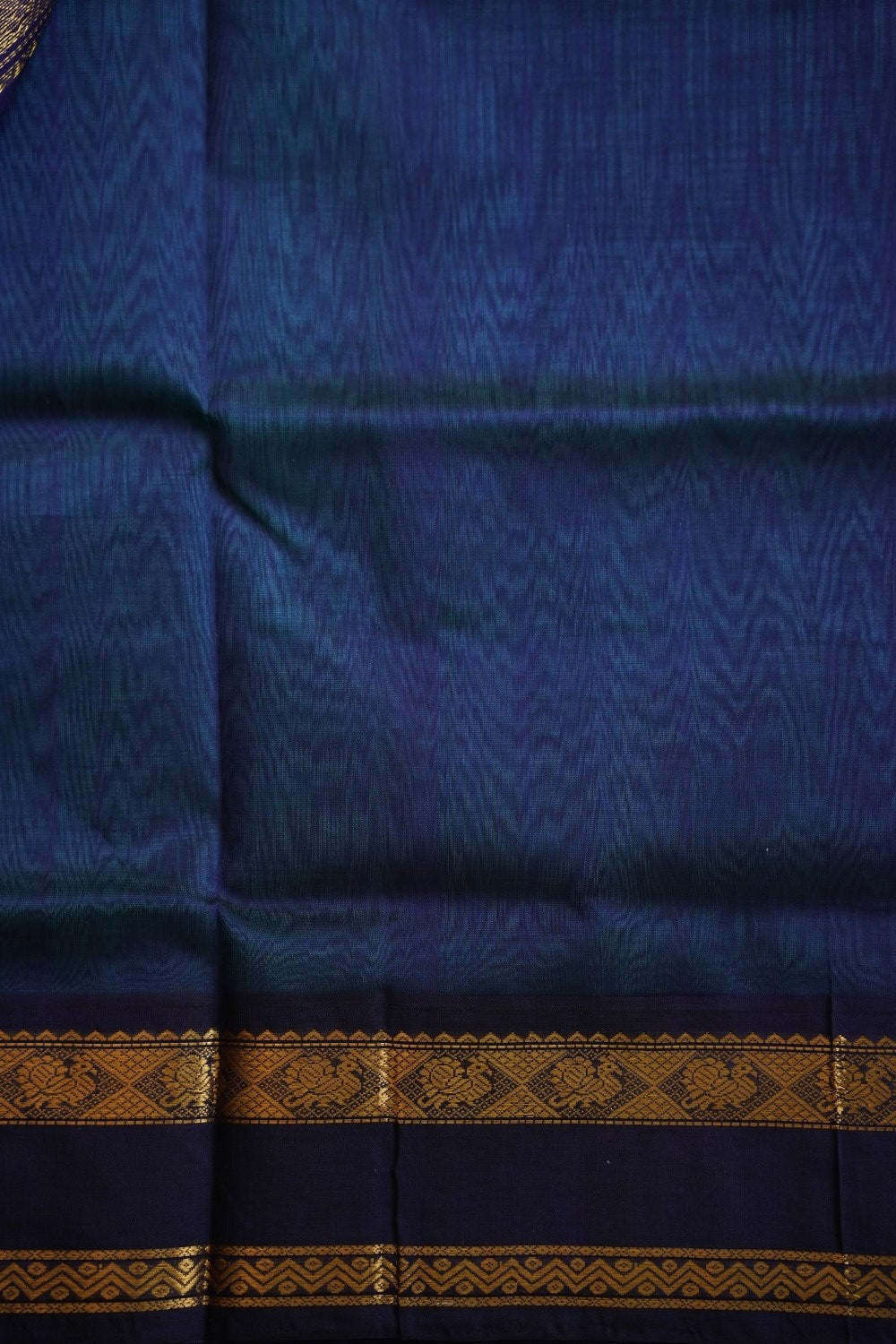 Ramar Blue Kanchi Silk Cotton Saree With Zari Border PC11700