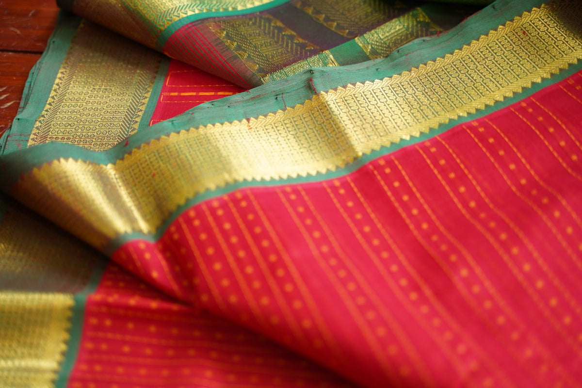 10 Yards Kanchi Handloom Silk Cotton Saree PC17966