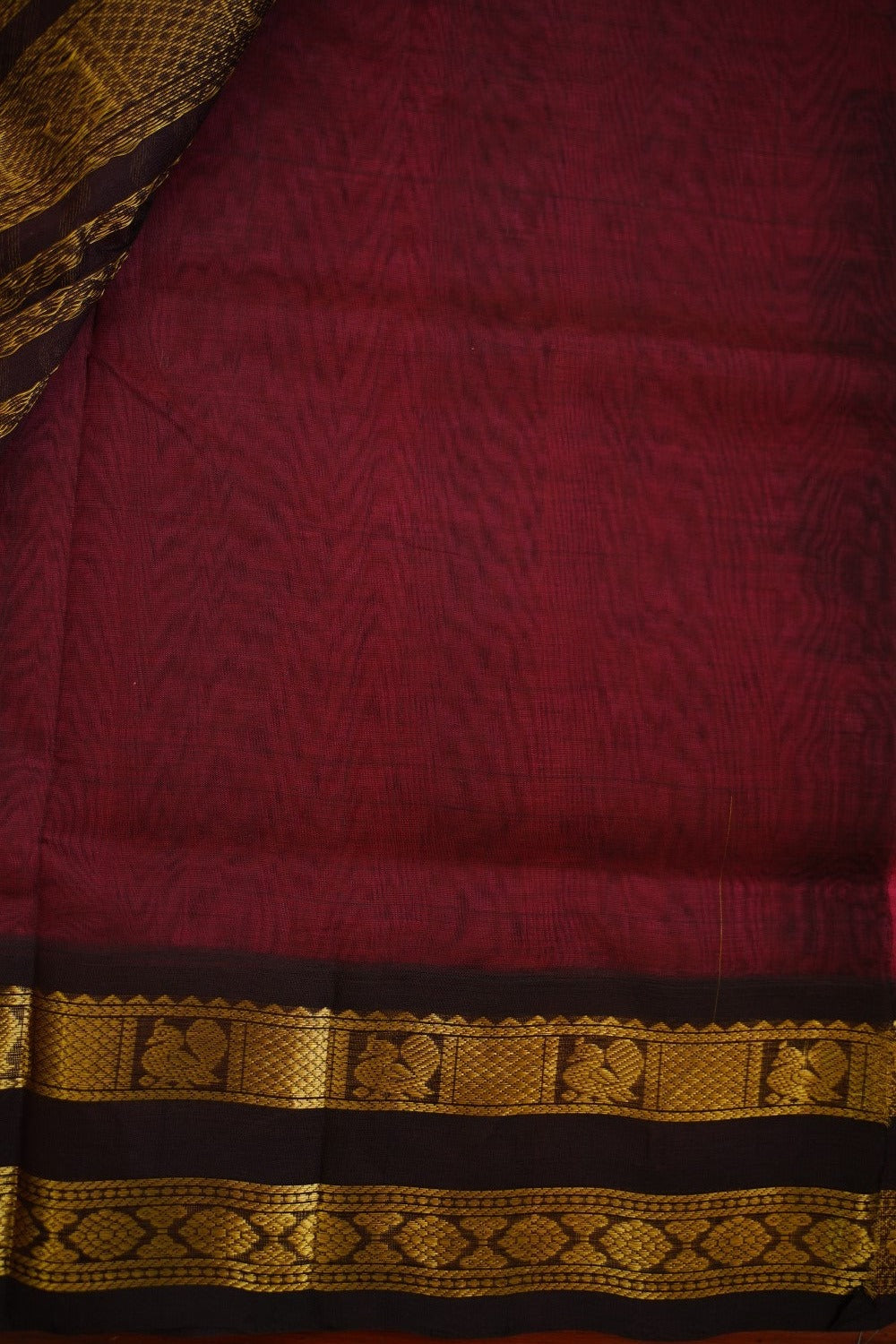 Candy Pink Kanchi Silk Cotton Saree With Zari Border PC10454