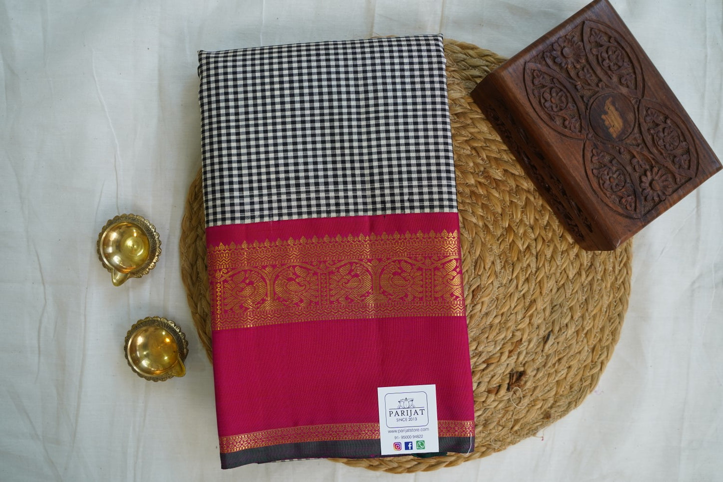 Rust Color Pure 4Gm Gold Kanchi Silk Saree PC10698