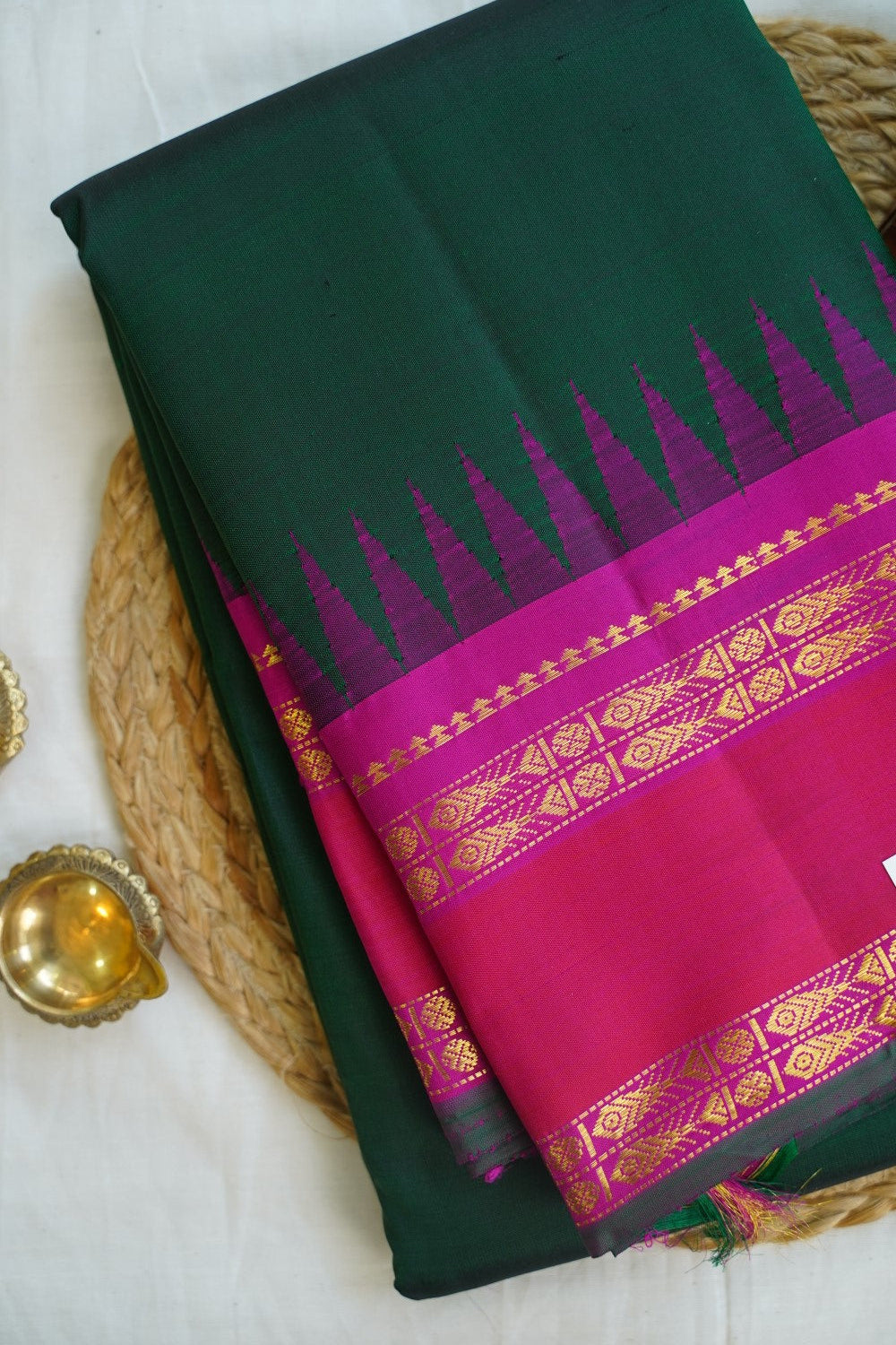 Purple Vanasingaram Pure 4Gm Gold Kanchi Silk Saree PC10697