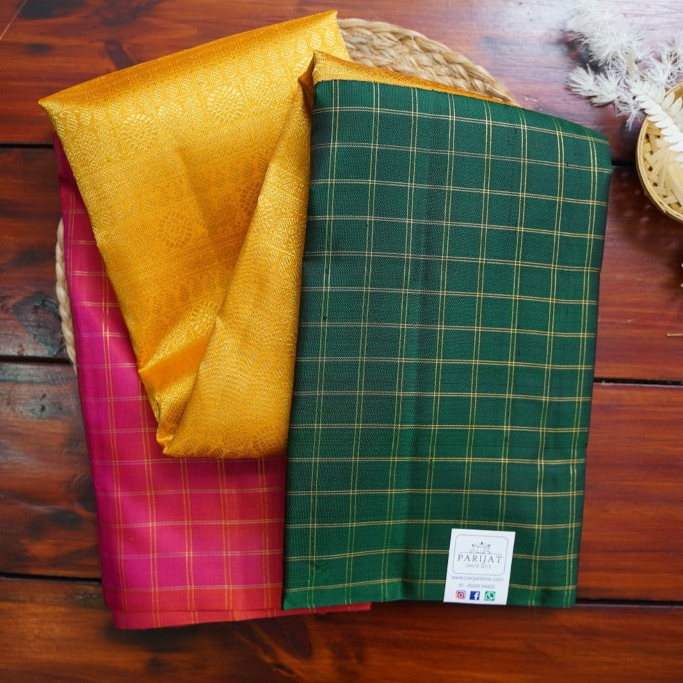 Yellow Varisaipet Pure 4gm Gold Kanchi Silk Saree With Ganga jamuna Border PC10748