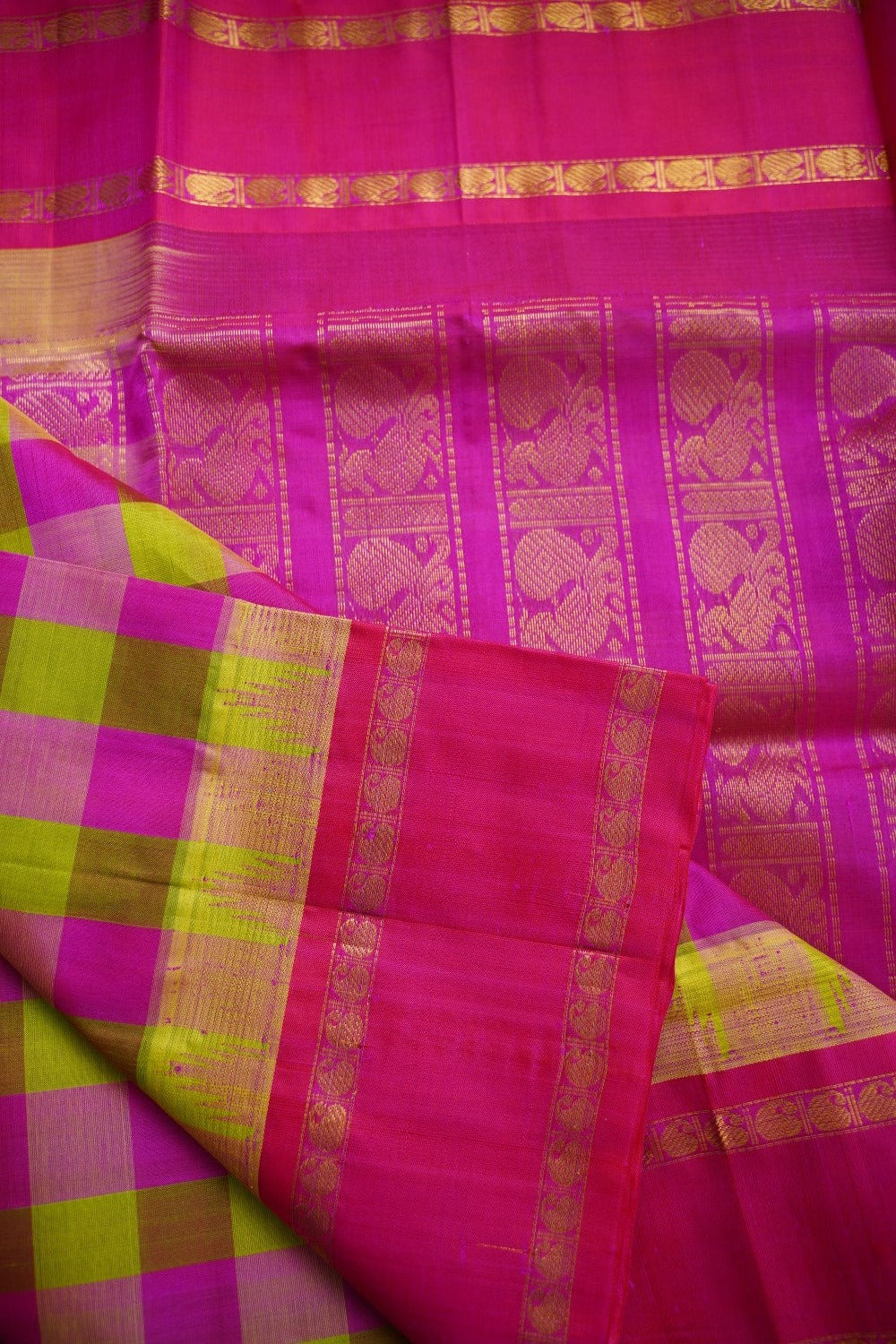 Kattam Kanchi Checks Silk Cotton Saree PC10736