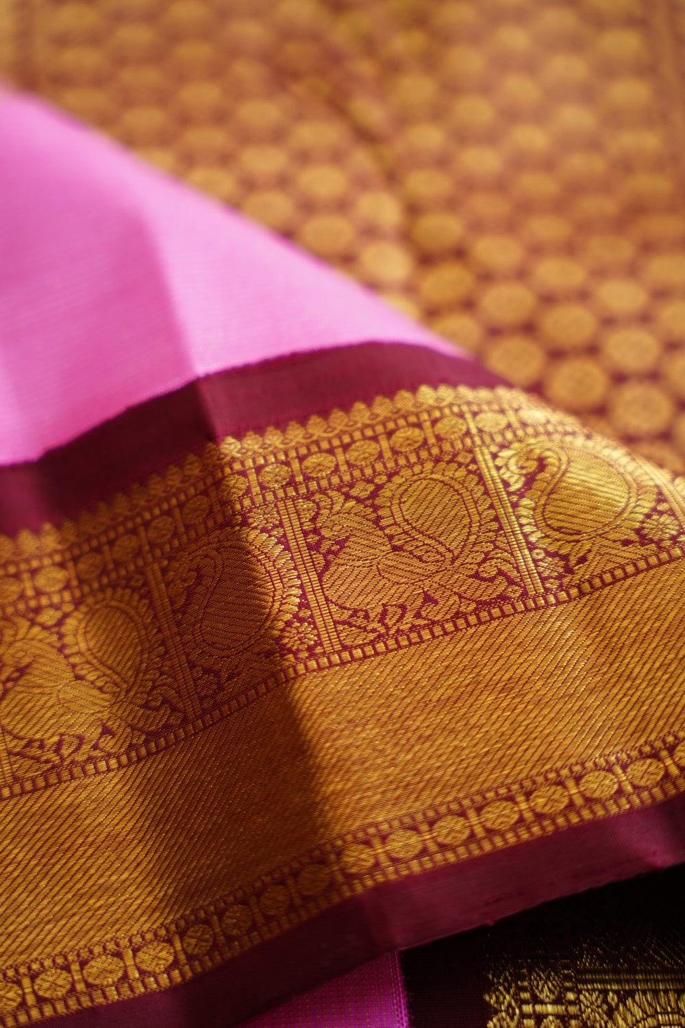 Pink Vairaoosi Korvai Pure Kanchi Silk Saree PC10758