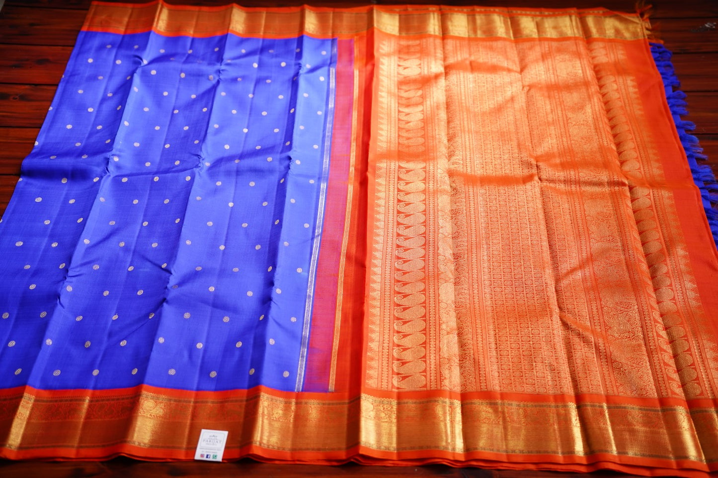 MS Blue Pure Korvai Kanchi Silk Saree PC10760