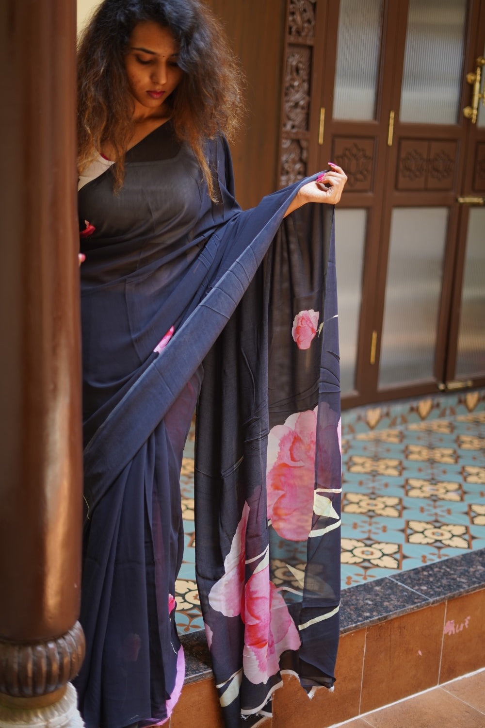 Fancy georgette saree PC14174