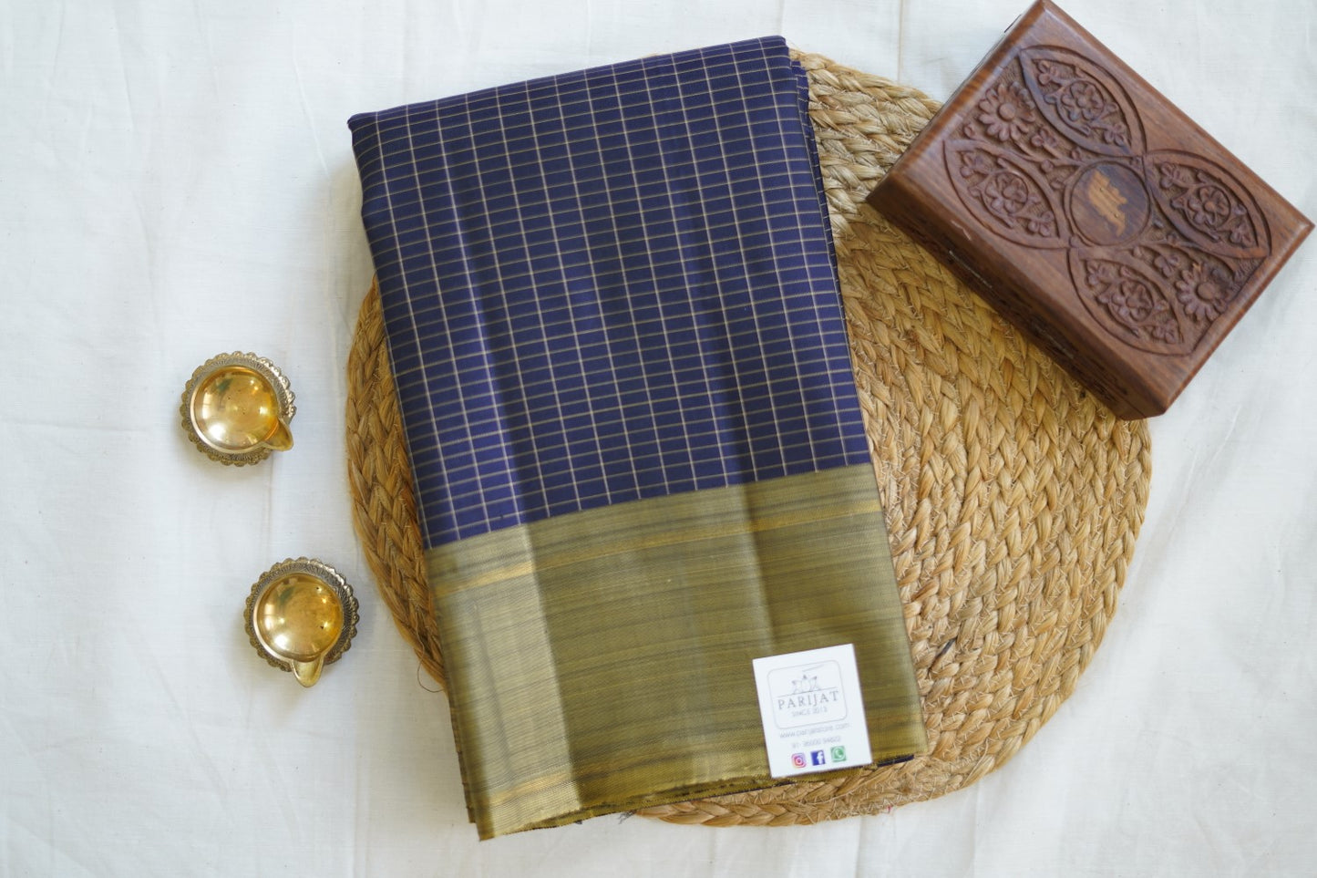 Chettinad handloom Cotton Saree With Thread Border PC10079