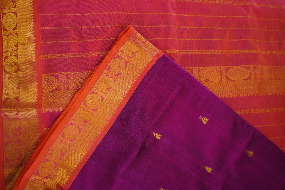 10 Yards Kanchi Handloom Silk Cotton Saree PC13711