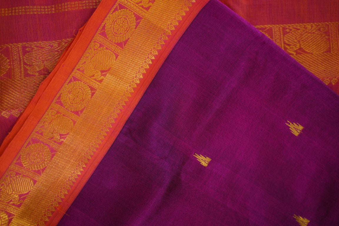 10 Yards Kanchi Handloom Silk Cotton Saree PC13711
