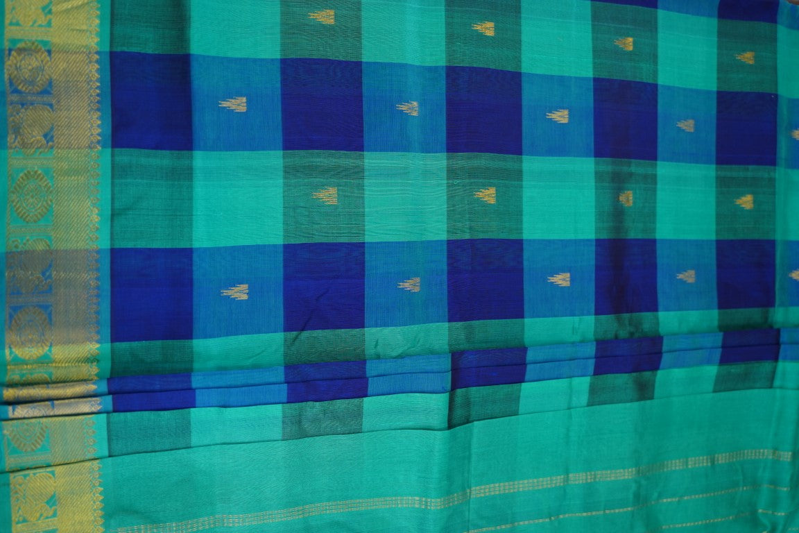 10 Yards Kanchi Handloom Silk Cotton Saree PC13702