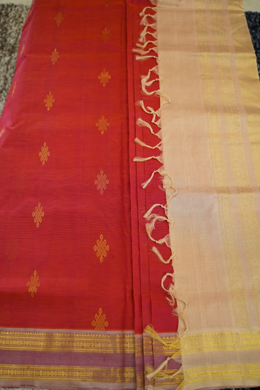 10 Yards Kanchi Handloom Silk Cotton Saree PC13703