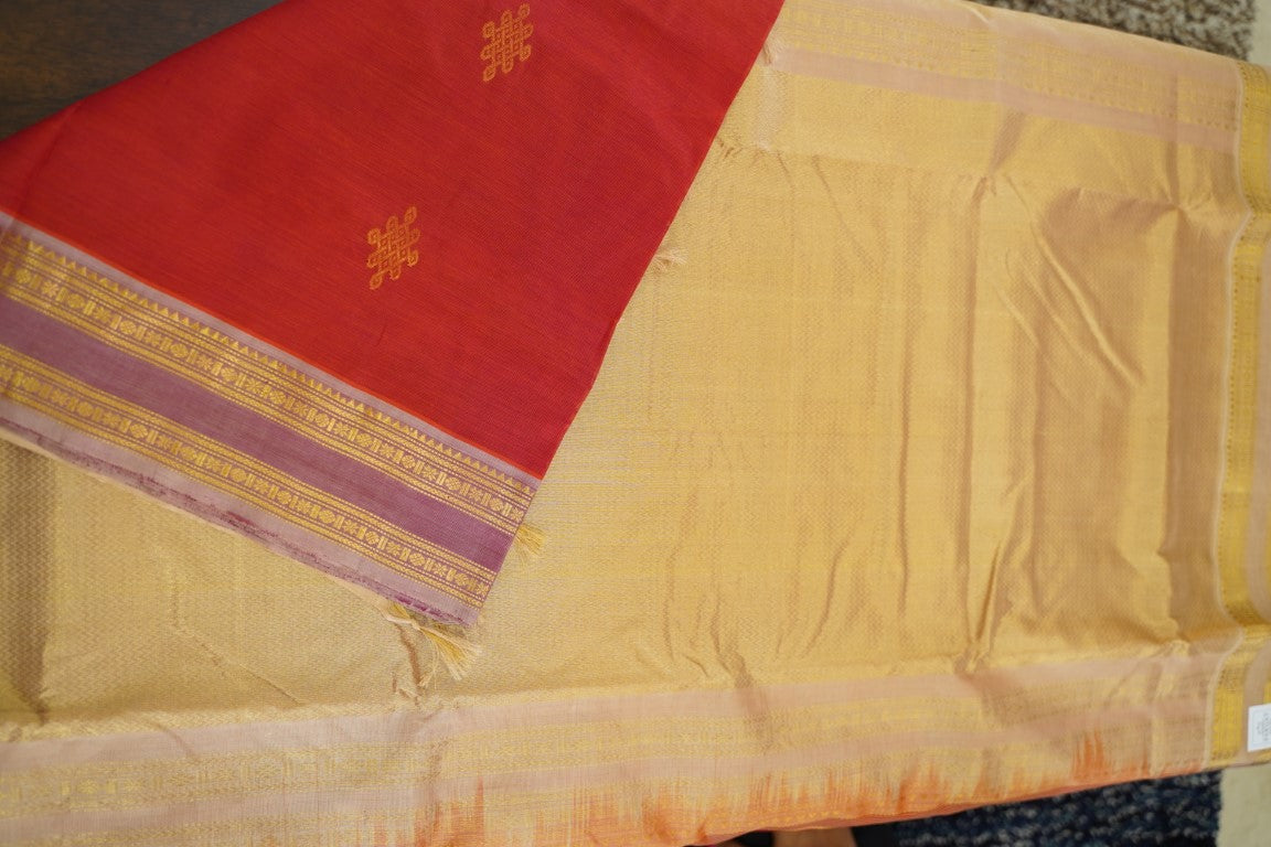 10 Yards Kanchi Handloom Silk Cotton Saree PC13703