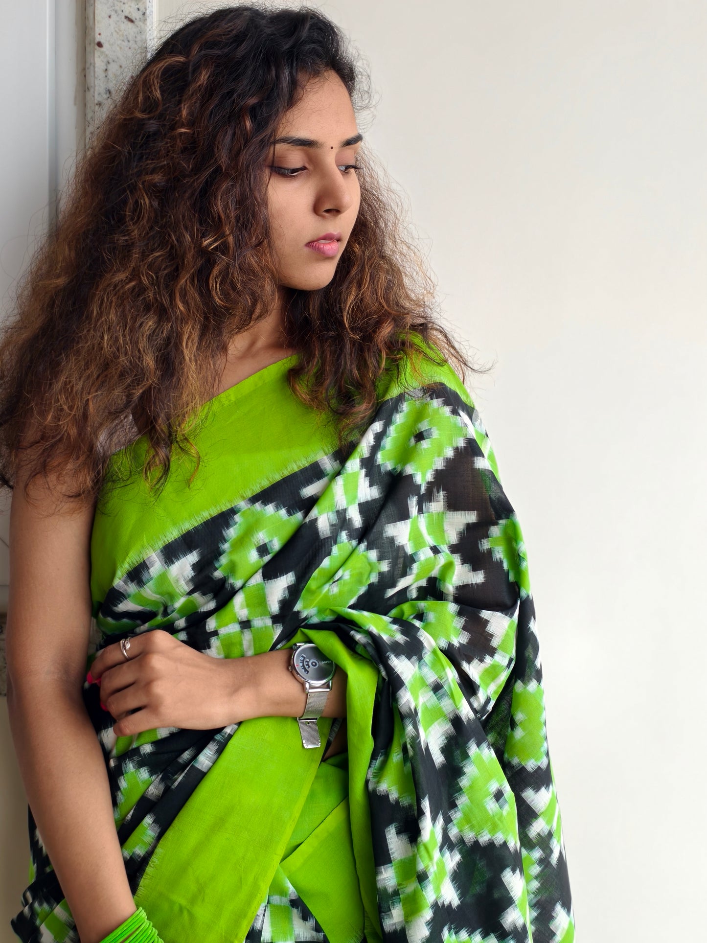 Telia rummal Ikat handloom Cotton Saree PC12375
