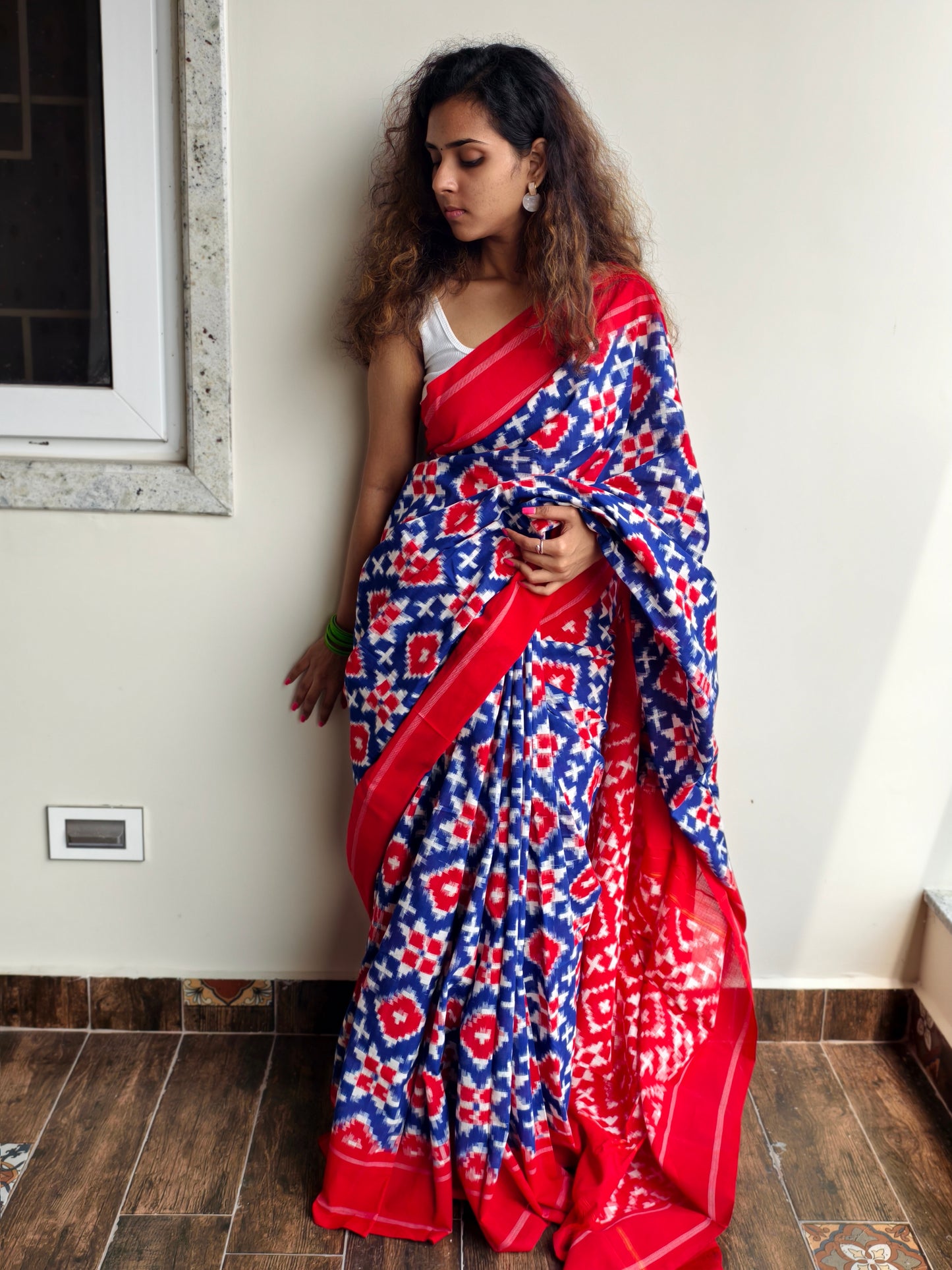 Telia Rummal Ikat handloom Cotton Saree PC11600