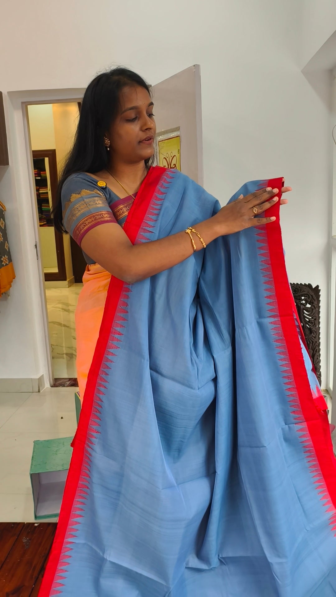 Jamdani Ponduru handloom Cotton Saree