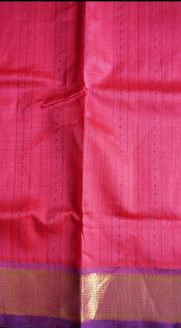 Lakshadeepam 9 yards Kanchi Handloom Silk Cotton Saree PC5784 freeshipping - Parijat Collections