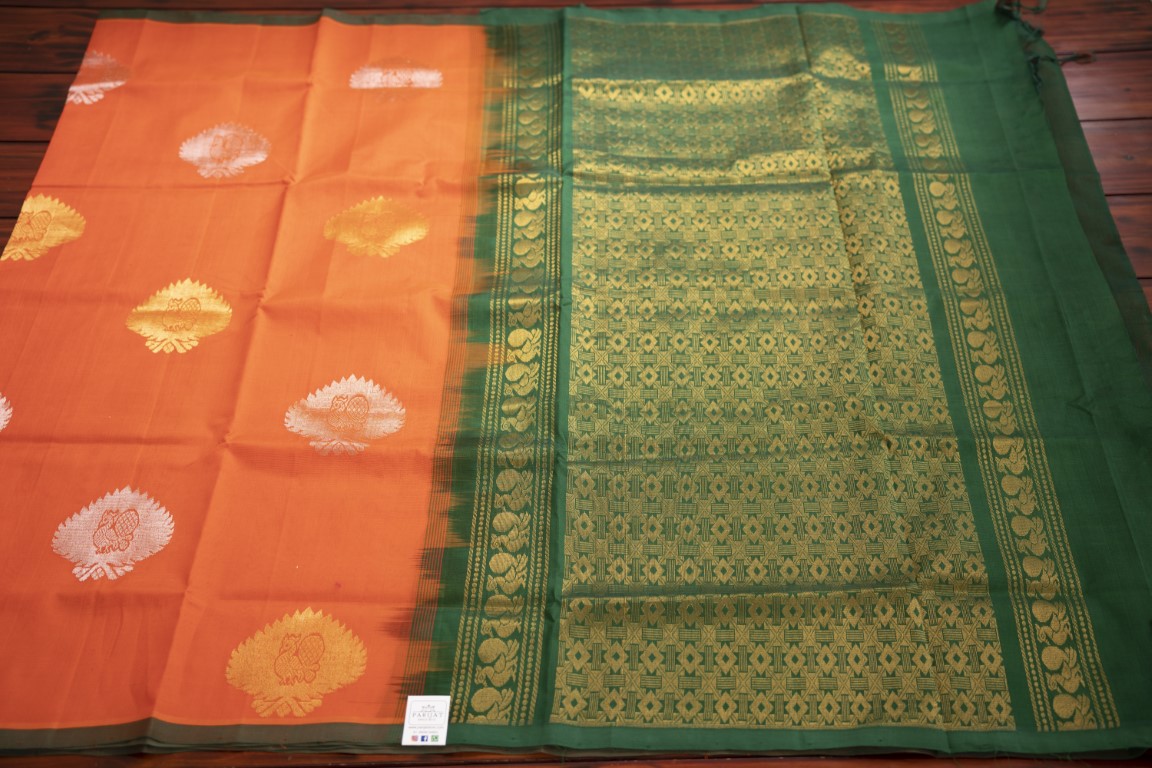 Korvai Kanchi Handloom Silk Cotton Saree PC12973