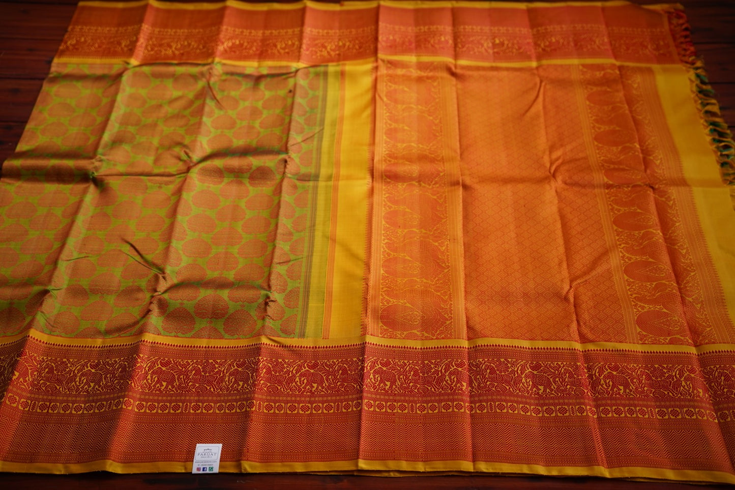 Green Gram Kanchi Silk Saree PC9797