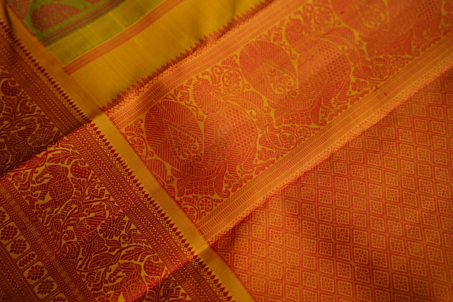 Green Gram Kanchi Silk Saree PC9797