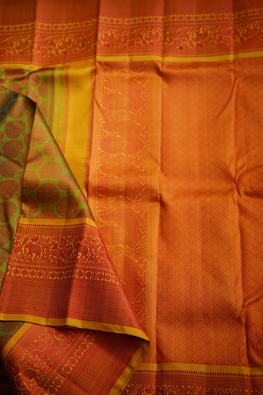 Green Gram Kanchi Silk Saree PC9797
