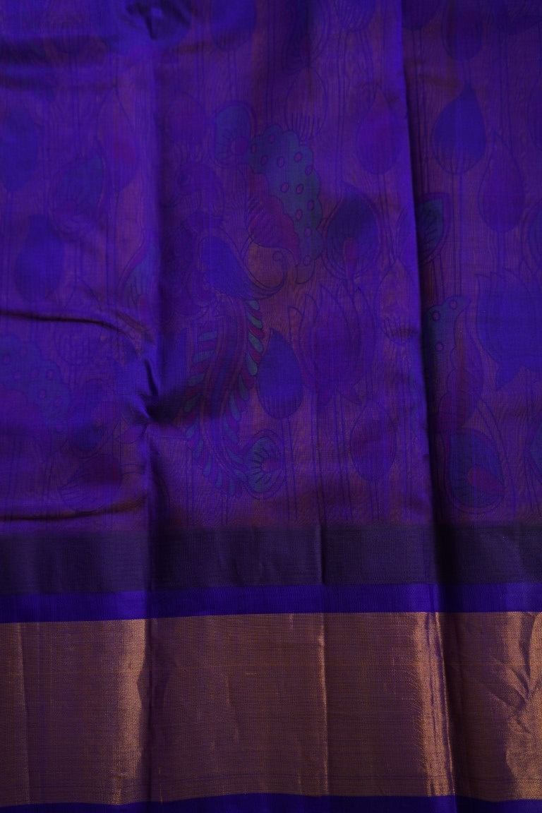 Kanchi Handloom Silk Cotton Printed  Saree With Zari Border PC7893
