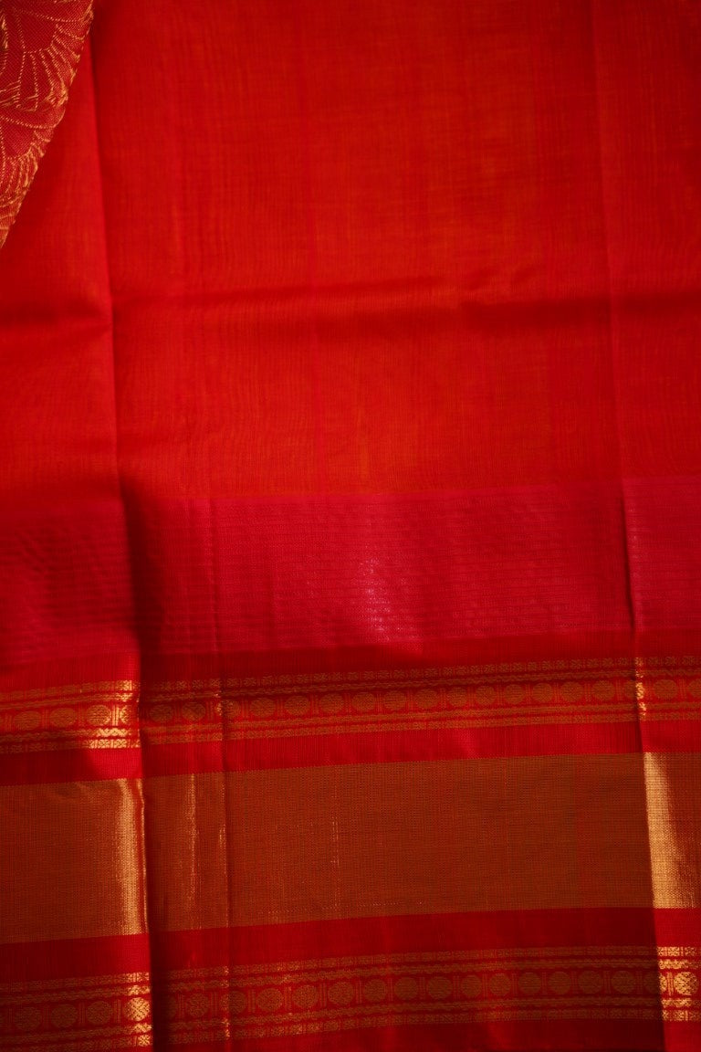 Kanchi Silk Cotton Saree With Zari Border PC9010
