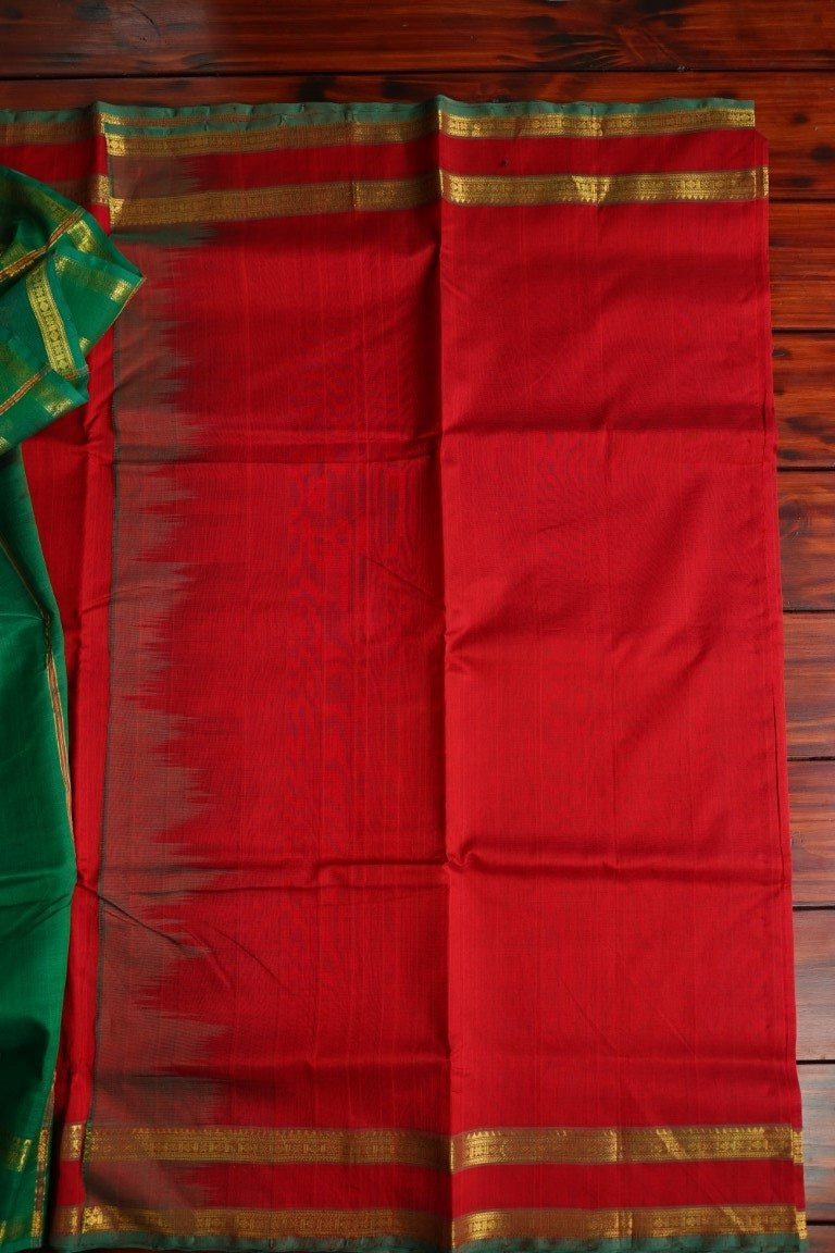 9 yards Kanchi Handloom Silk Cotton Saree PC3555 freeshipping - Parijat Collections