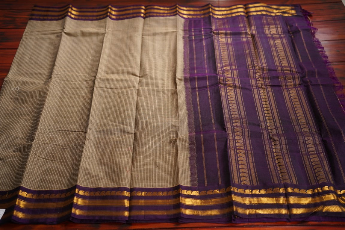 Gadwal handloom Cotton Saree silk border PC7632
