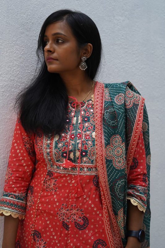 Ready made Anarkali Cotton Kurti set PC5552 freeshipping - Parijat Collections