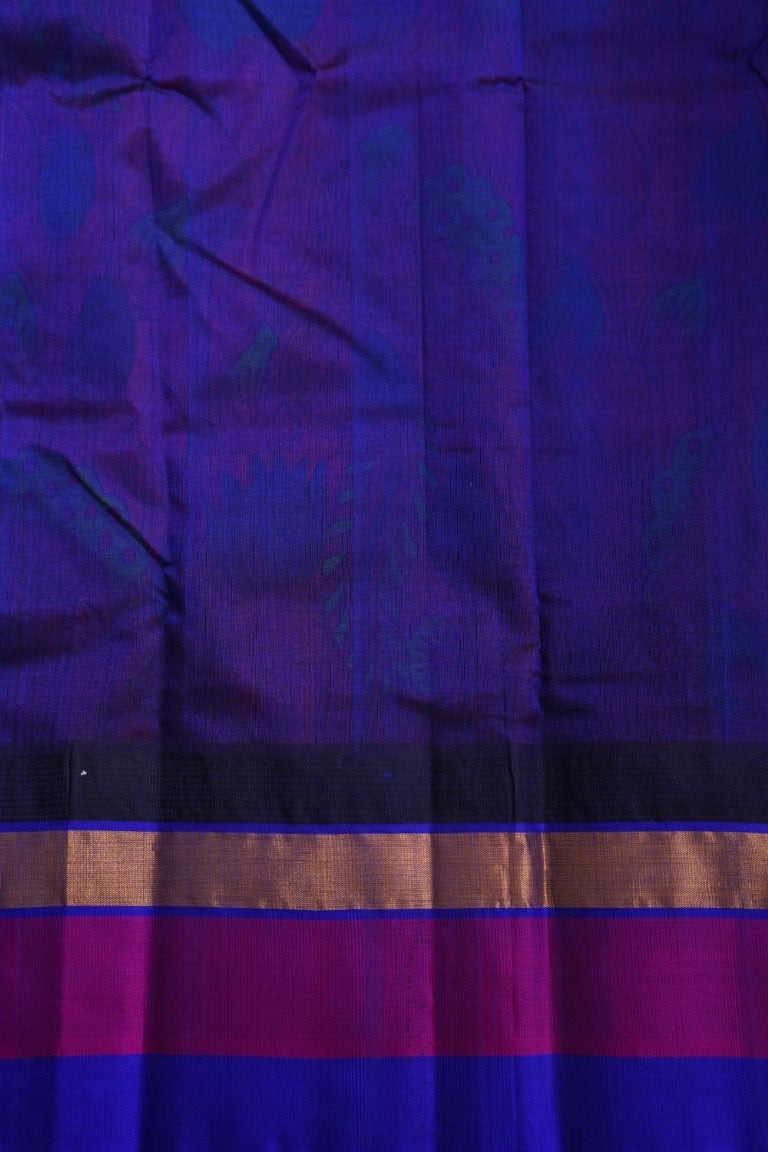 Kanchi Handloom Silk Cotton Printed Saree With Zari Border PC7987