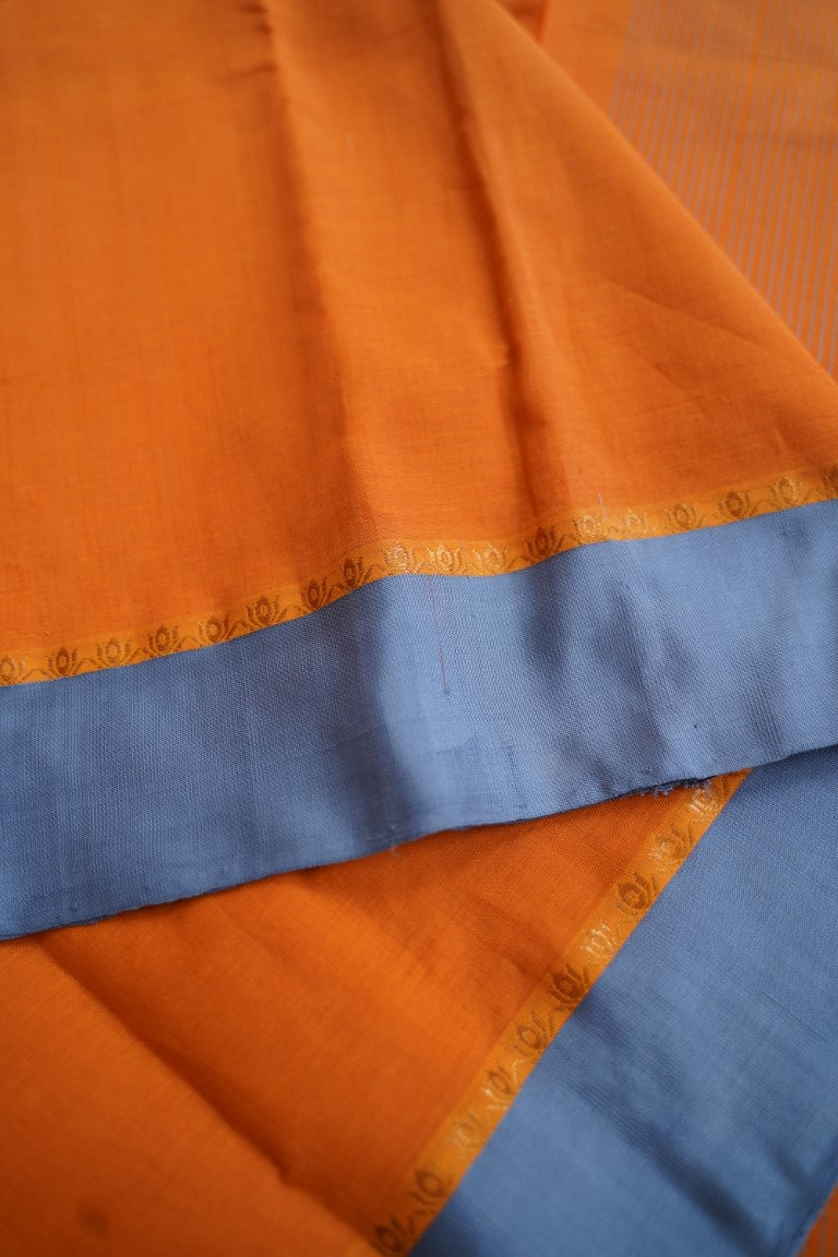 Handloom Cotton Saree with Silk Border  PC6479