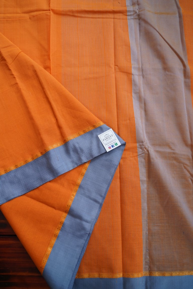 Handloom Cotton Saree with Silk Border PC6479