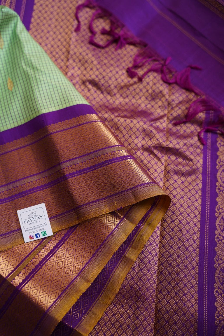 Pastel Green Gadwal Silk Saree PC9439