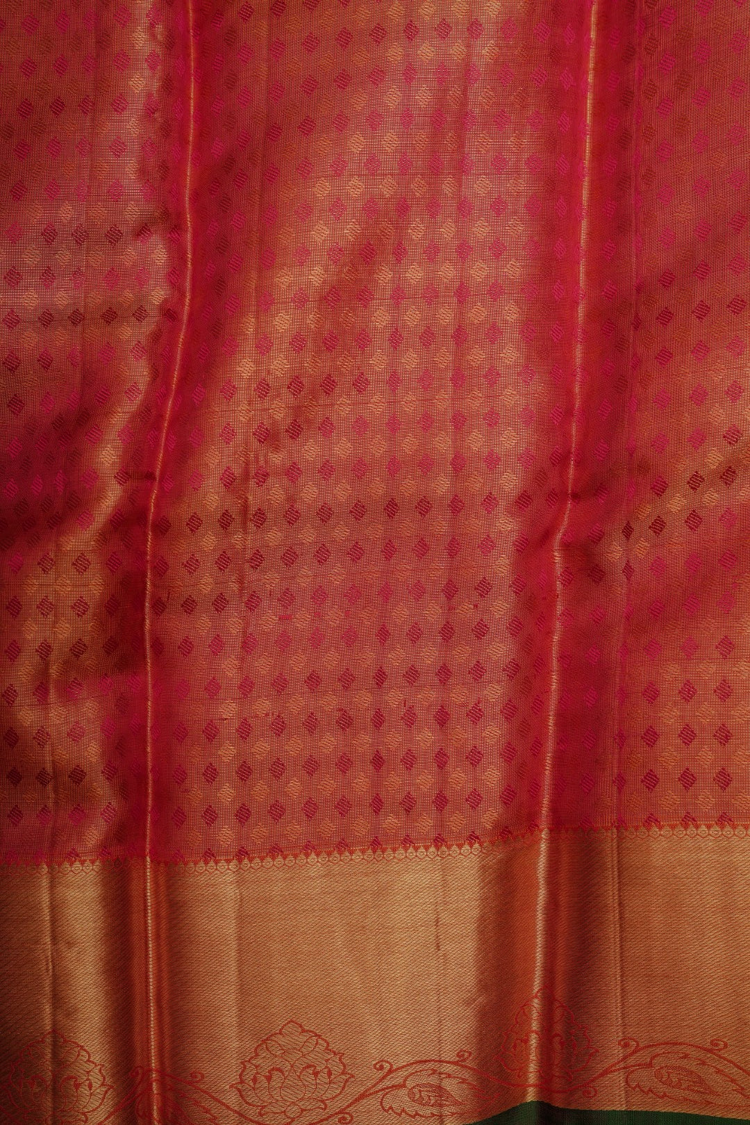 Bright Gold & Pink Bridal Silk Saree with Grand Pink Zari Pallu PC897-Silk Sarees-Parijat Collections