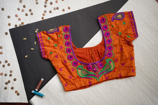 Embroidery Silk Blouse PC6493
