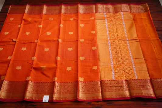 Chettinad handloom Cotton Saree with jari border PC8211