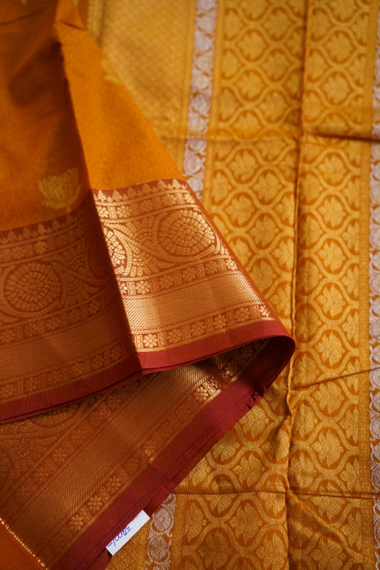 Chettinad handloom Cotton Saree with jari border PC8210