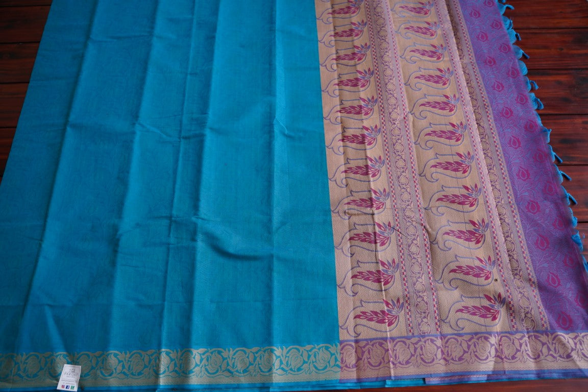 Blue Kovai handloom Cotton Saree  PC2608 freeshipping - Parijat Collections