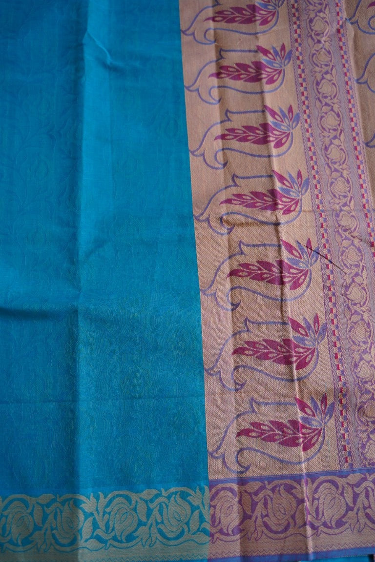 Blue Kovai handloom Cotton Saree  PC2608 freeshipping - Parijat Collections