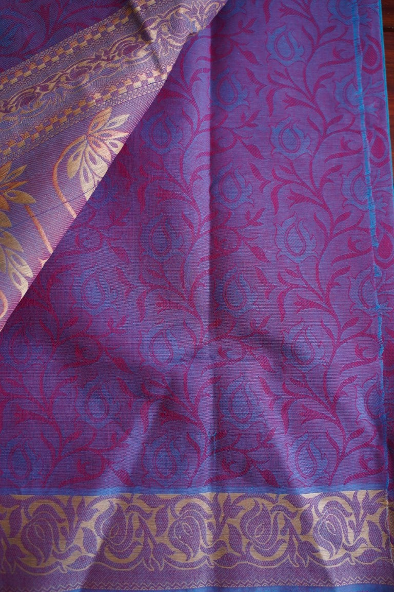 Blue Kovai handloom Cotton Saree  PC2608 freeshipping - Parijat Collections