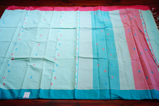 Handloom Cotton Saree With Silk Border PC9552