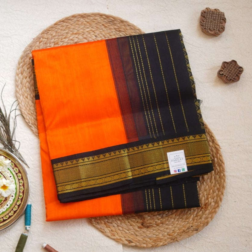 Kanchi Silk Cotton Saree With Zari Border PC9598