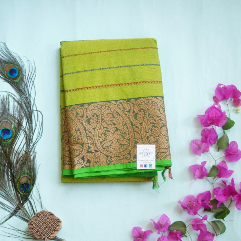 Chettinad handloom Cotton Saree With Thread Border PC9635