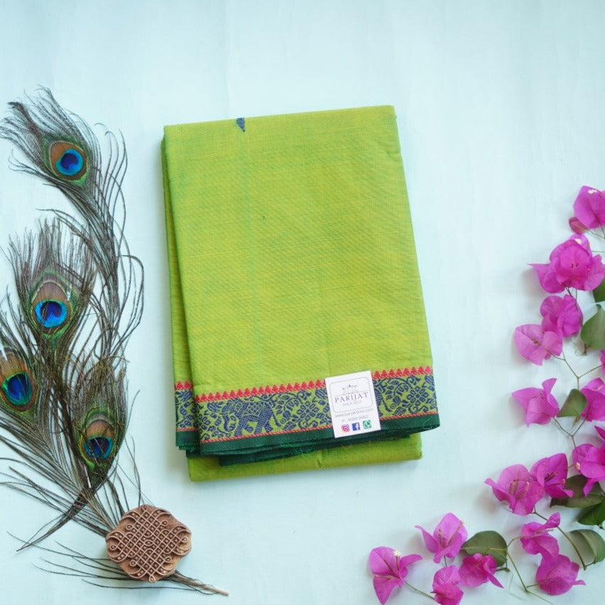 Chettinad handloom Cotton Saree With Thread Border PC9665