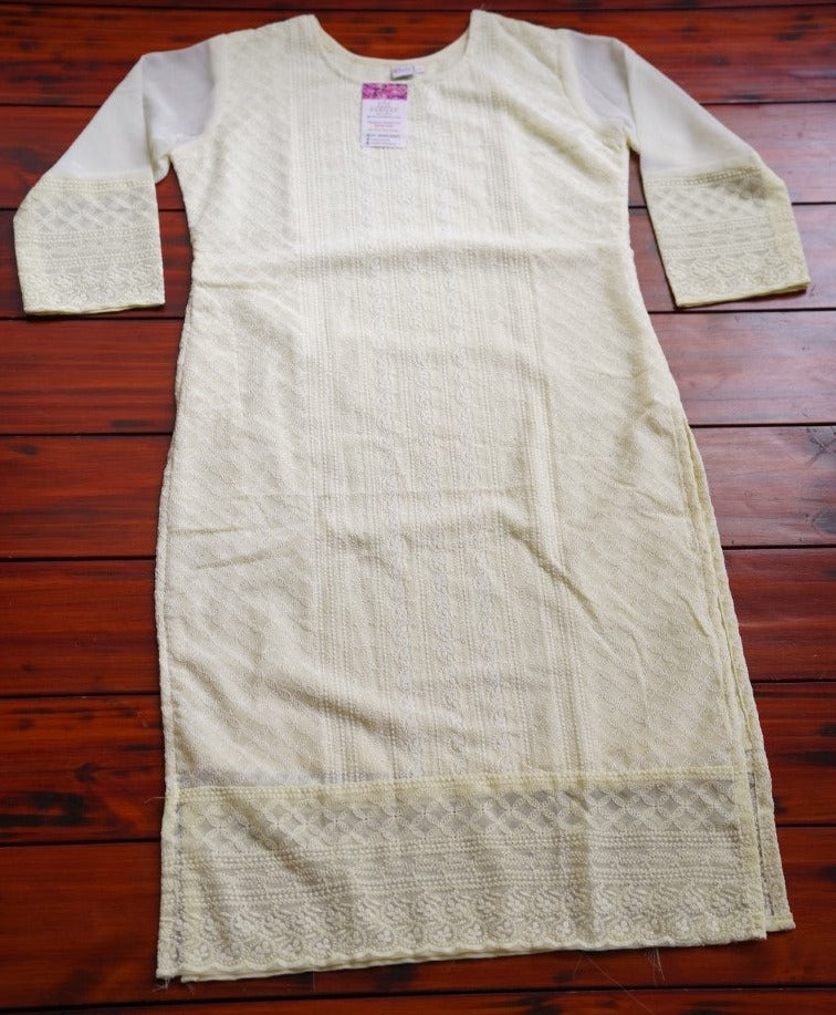 Readymade Chickan Kari Straight Kurti  PC8694