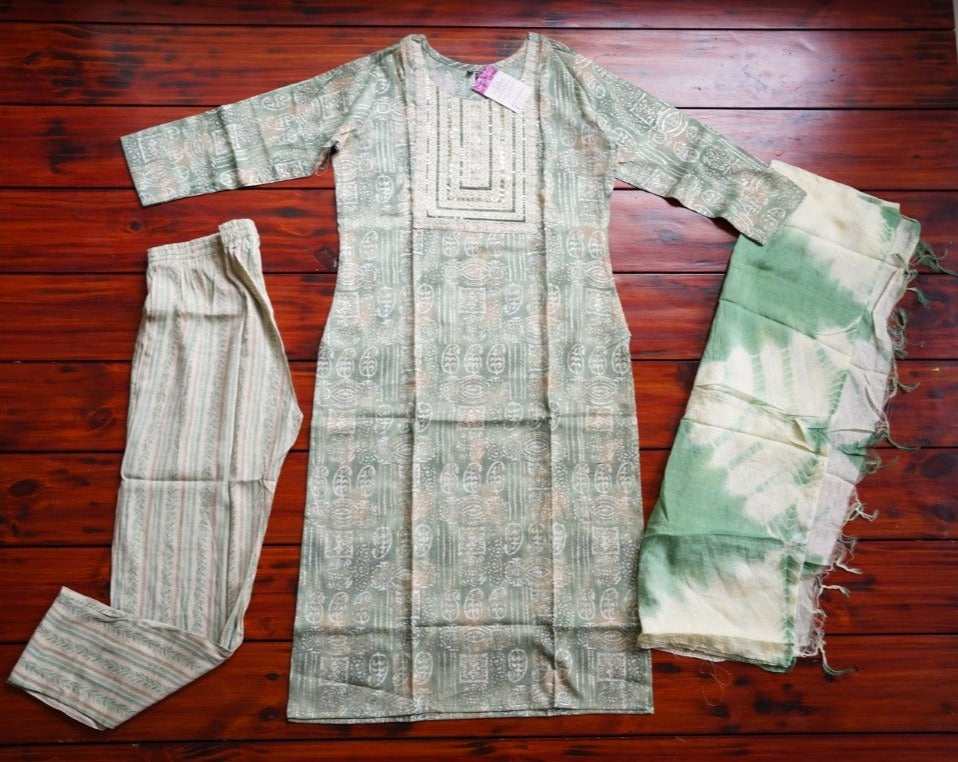 Ready made Cotton Straight Kurti set PC8701