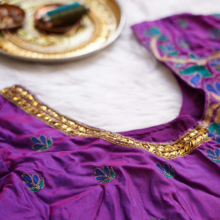 Embroidery Silk Blouse PC7229
