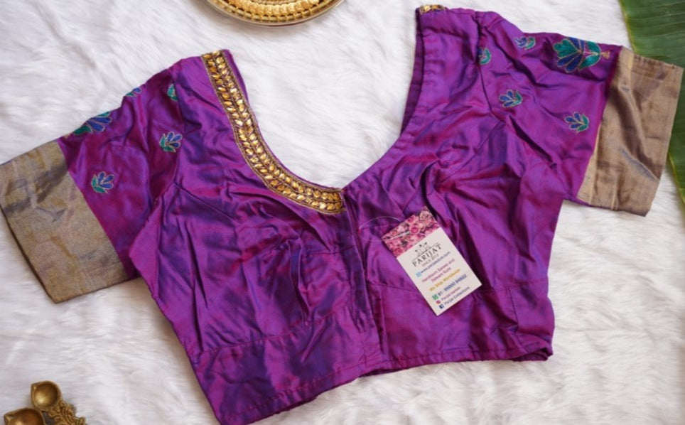 Embroidery Silk Blouse PC7229